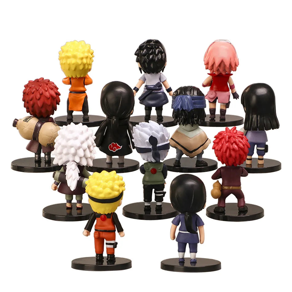 Conjunto de 12 Mini Bonecos - Naruto Shippuden