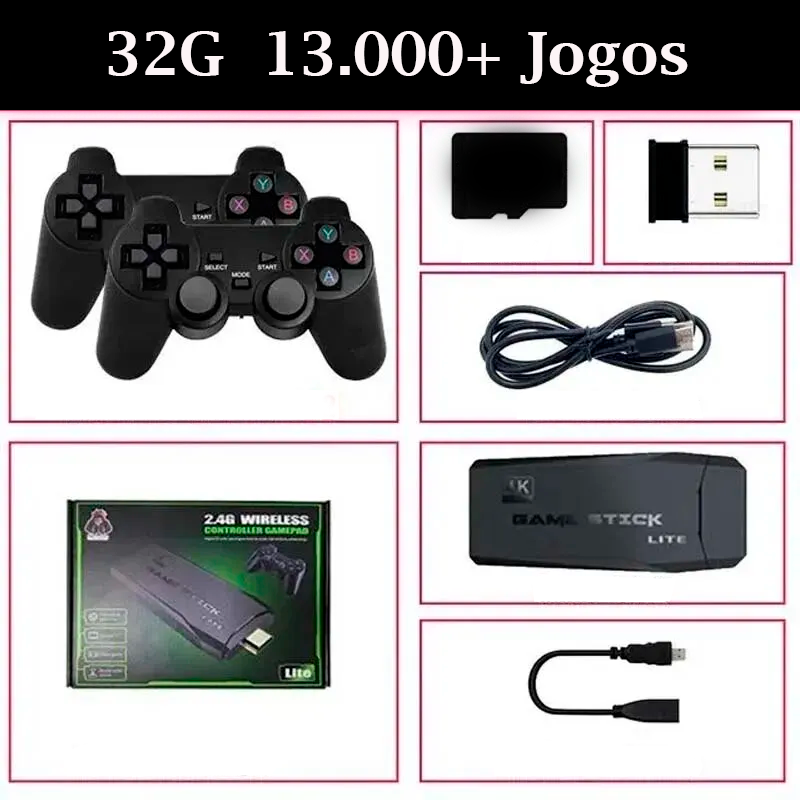 Console Retro  com 20.000 Jogos, Controle Sem Fio e Design Portátil